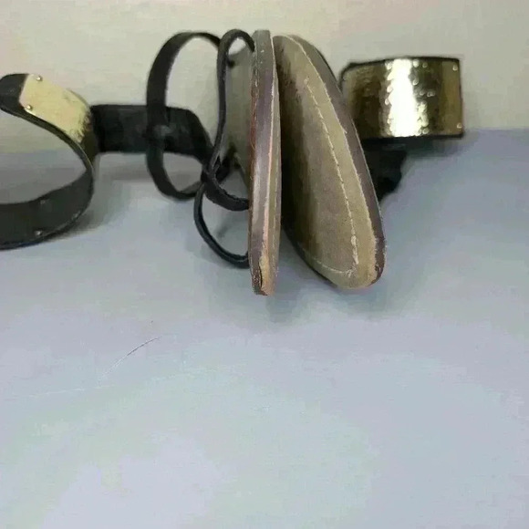 SAM EDELMAN Genette Gladiator Sandal Shoes Size 8.5 black/gold/brown - Picture 9 of 11